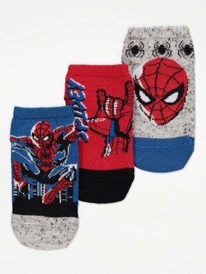 Marvel SpiderMan Trainer Socks 3 Pack Kids at ASDA