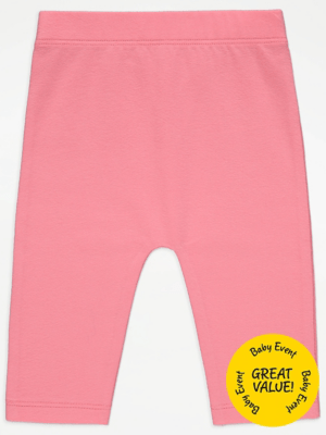 Pink Basic Leggings Baby at ASDA