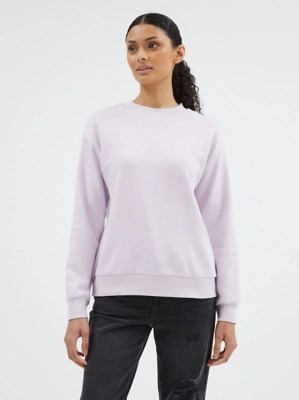 Lilac Basic Crew Neck Sweatshirt Women at ASDA