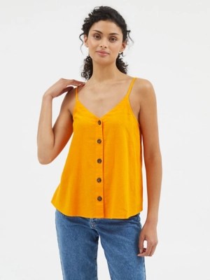 Orange Button Up Strappy Cami Top Women at ASDA