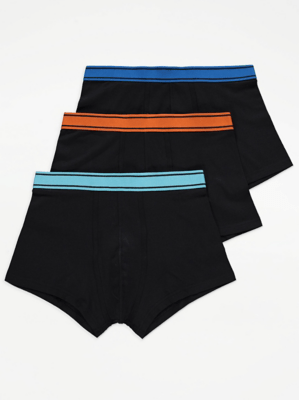 Black Hipster Boxers 3 Pack Men at ASDA