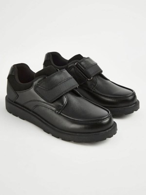 Black Leather Moccasin School Shoes School at ASDA