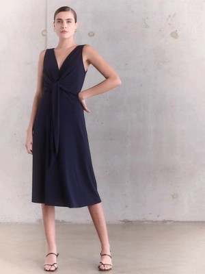 EXCLUSIVE Navy Tie Front Dress Women at ASDA