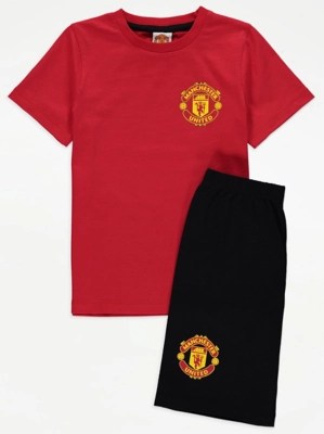 Manchester United Football Club Red Short Pyjamas Kids at ASDA