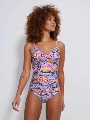 Multicoloured Zebra Print Shaping Swimsuit Women at ASDA