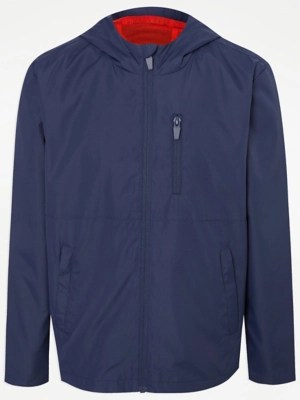 Navy Lightweight Hooded Jacket Kids at ASDA
