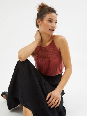 Rust Crochet Bib Cami Top Women at ASDA