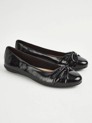 Black Patent Ballet Shoes Women at ASDA