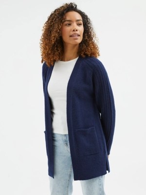 Navy Knitted Midi Cardigan Women at ASDA