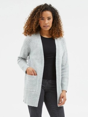 Grey Knitted Midi Cardigan Women at ASDA