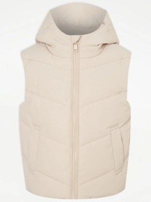 Cream Hooded Padded Gilet Kids at ASDA