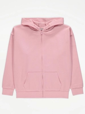 Pink Zip Fasten Hoodie Kids at ASDA