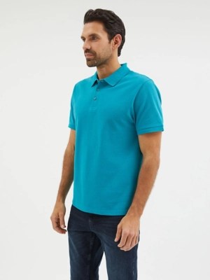Teal Short Sleeve Polo Shirt Men at ASDA