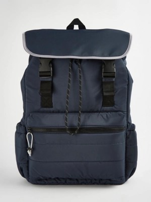 Navy Quilted Backpack Men at ASDA