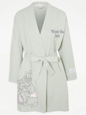 Disney Winnie The Pooh Sage Green Dressing Gown Lingerie at ASDA