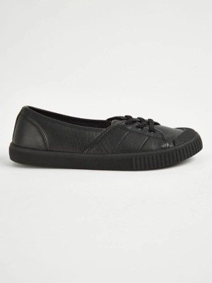 Black Lace Up Ballet Pumps Women at ASDA