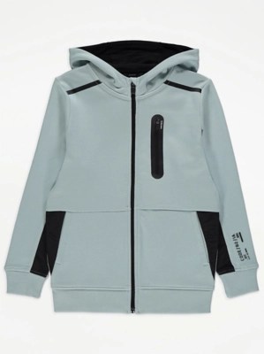 Light Blue Zip Up Hoodie Kids at ASDA
