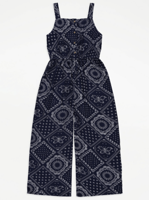 Navy Bandana Butterfly Pattern Jumpsuit Kids at ASDA