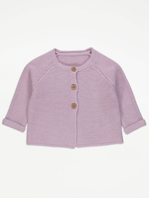 Lilac Knitted Cardigan Baby at ASDA
