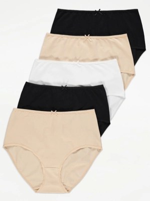 Full Brief Knickers 5 Pack Lingerie at ASDA