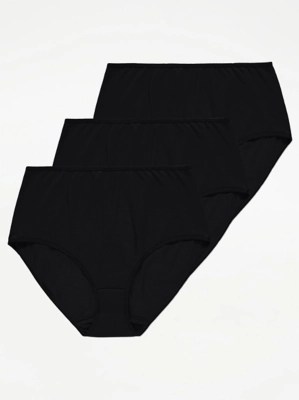Black Full Briefs 3 Pack Lingerie at ASDA