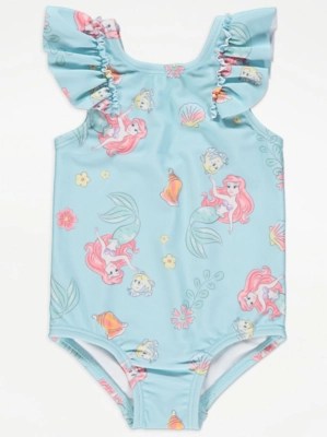 Disney The Little Mermaid Ariel Blue Frill Swimsuit Baby at ASDA