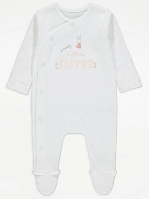 White Lovely Little Sister Sleepsuit Baby at ASDA