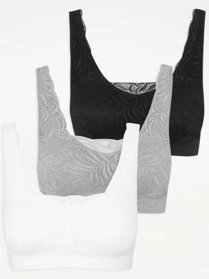 Lace Comfort Bras 3 Pack Lingerie at ASDA