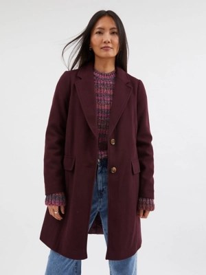 Burgundy Longline Formal Coat Women at ASDA
