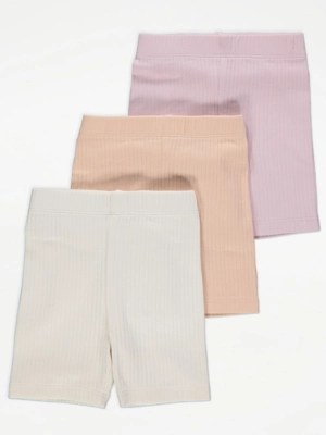 Ribbed Cycling Shorts 3 Pack Baby at ASDA