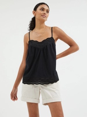 Black Crochet Trim Cami Top Women at ASDA