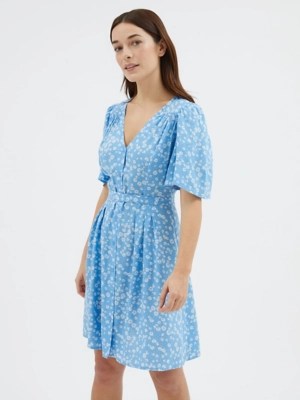 Blue Floral Mini Tea Dress Women at ASDA