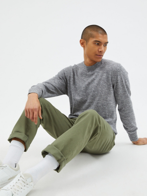 Grey Lightweight Knitted Jumper Men at ASDA