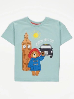 Paddington Bear London Day Out Mint TShirt Kids at ASDA