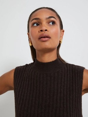 Chocolate Ribbed Knitted Sleeveless Top Women at ASDA
