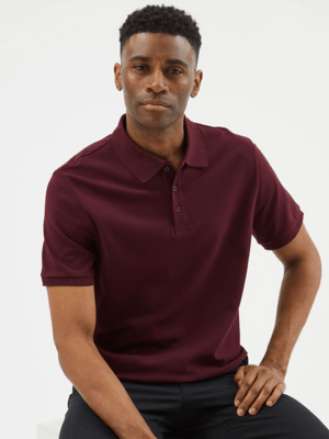 Burgundy Polo Shirt Men at ASDA
