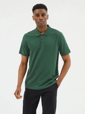 Green Short Sleeve Polo Shirt Men at ASDA