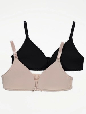 Comfort Padded Non Wired First Bras 2 Pack Kids at ASDA