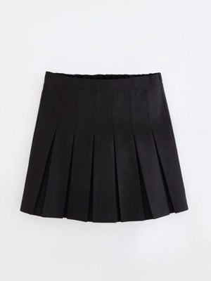 Senior Girls Black Permanent Pleats School Skirt School at ASDA