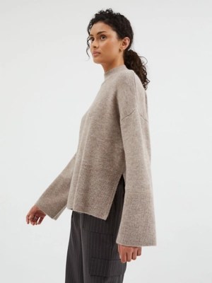 Mocha Flare Sleeve Knitted Jumper Women at ASDA