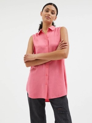Pink Sleeveless Longline Shirt Women at ASDA