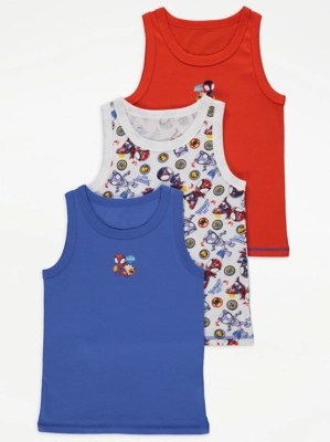 Marvel SpiderMan and Friends Vests 3 Pack Kids at ASDA