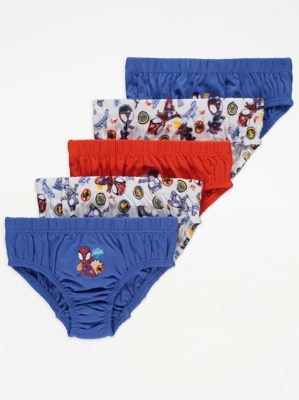 Marvel SpiderMan and Friends Briefs 5 Pack Kids at ASDA
