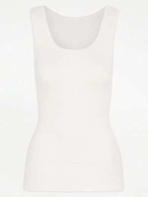 Ivory Super Soft Pointelle Thermal Vest Lingerie at ASDA