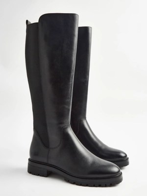 Black Leather Riding Boots Women at ASDA