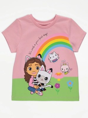 Gabby’s Dollhouse Rainbow Graphic TShirt Kids at ASDA