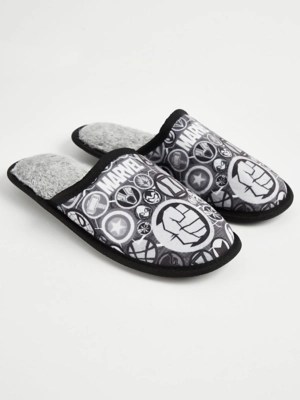 Marvel Character Grey Mule Slippers Men at ASDA