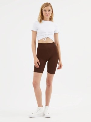 G21 Chocolate Seamless Ribbed Cycling Shorts Women at ASDA