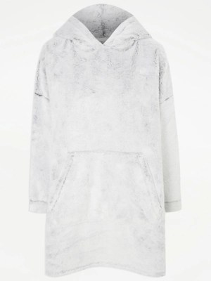 Grey Fleece Snuggle Hoodie Lingerie at ASDA