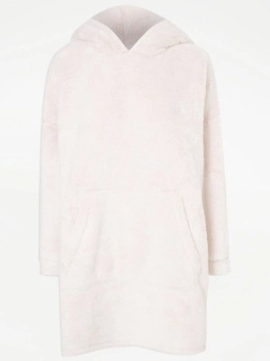 Light Pink Fleece Snuggle Hoodie Lingerie at ASDA